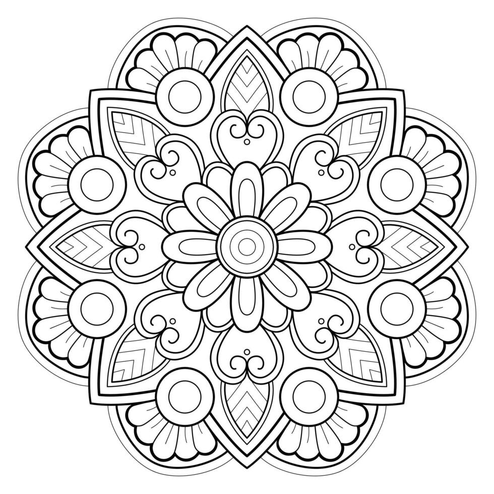 Vektor abstrakte Mandala-Muster. Kunst an der Wand. Malbuch Spitzenmuster das Tattoo. Design für ein Tapetenfarbenhemd und Fliesenaufkleberdesign, dekoratives Kreisornament im orientalischen Ethnostil