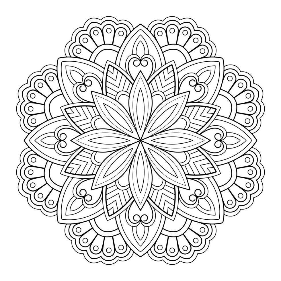 Vektor abstrakte Mandala-Muster. Kunst an der Wand. Malbuch Spitzenmuster das Tattoo. Design für ein Tapetenfarbenhemd und Fliesenaufkleberdesign, dekoratives Kreisornament im orientalischen Ethnostil