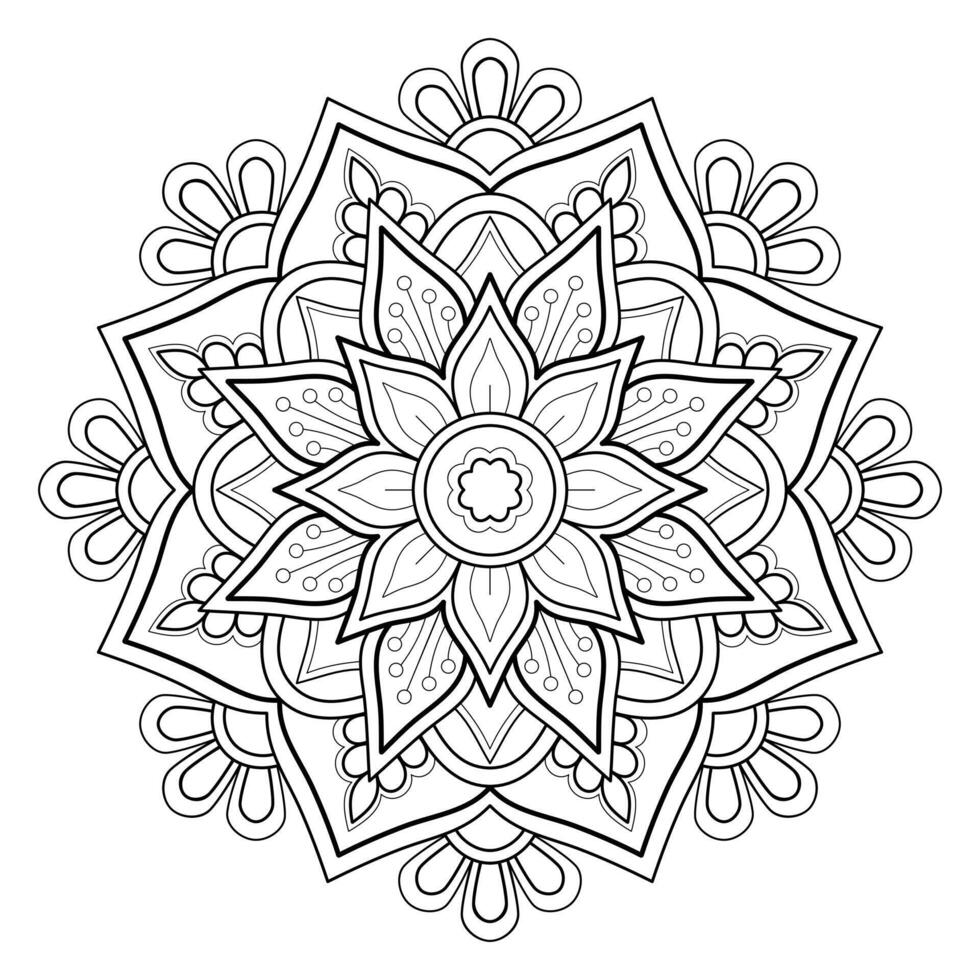 vektor abstrakt mandala mönster. konst på väggen. målarbok spetsmönster tatueringen. design för en tapetfärg skjorta och kakeldesign, dekorativ cirkelprydnad i etnisk orientalisk stil