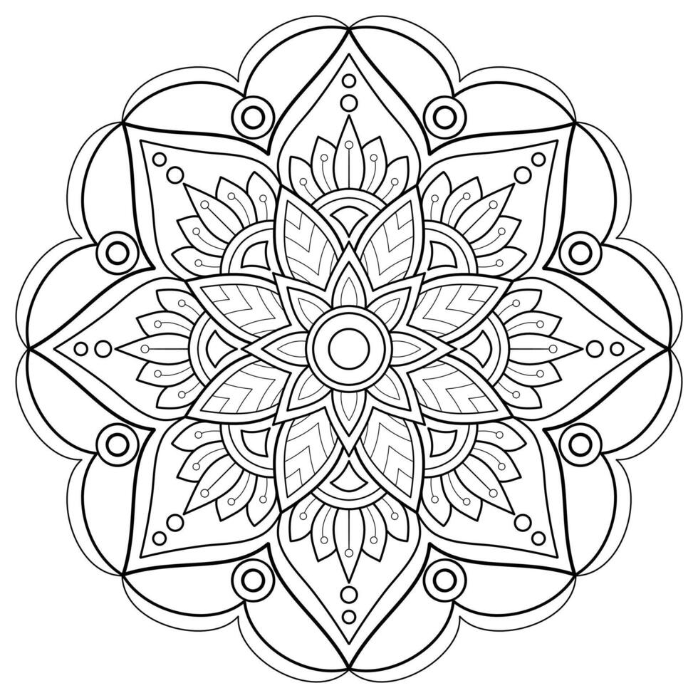 Vektor abstrakte Mandala-Muster. Kunst an der Wand. Malbuch Spitzenmuster das Tattoo. Design für ein Tapetenfarbenhemd und Fliesenaufkleberdesign, dekoratives Kreisornament im orientalischen Ethnostil