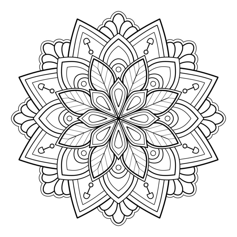 Vektor abstrakte Mandala-Muster. Kunst an der Wand. Malbuch Spitzenmuster das Tattoo. Design für ein Tapetenfarbenhemd und Fliesenaufkleberdesign, dekoratives Kreisornament im orientalischen Ethnostil