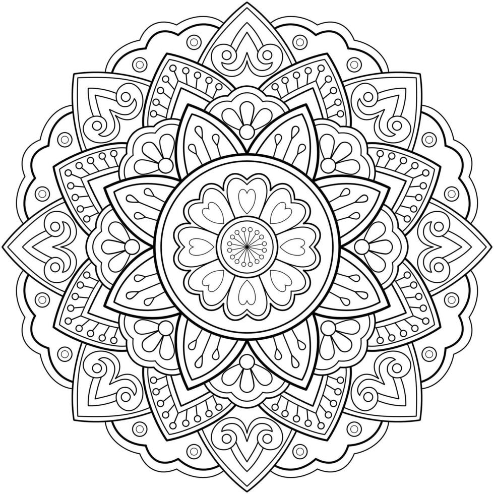 vektor abstrakt mandala mönster. konst på väggen. målarbok spetsmönster tatueringen. design för en tapetfärg skjorta och kakeldesign, dekorativ cirkelprydnad i etnisk orientalisk stil