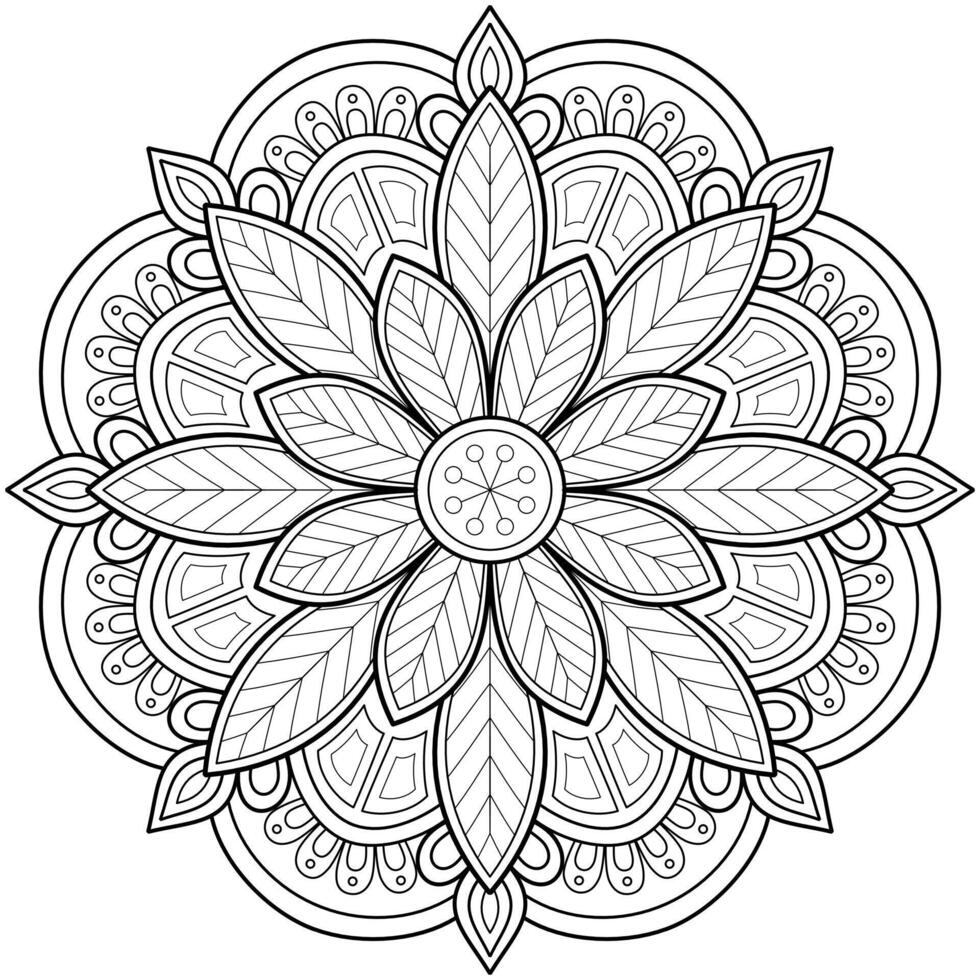 Vektor abstrakte Mandala-Muster. Kunst an der Wand. Malbuch Spitzenmuster das Tattoo. Design für ein Tapetenfarbenhemd und Fliesenaufkleberdesign, dekoratives Kreisornament im orientalischen Ethnostil