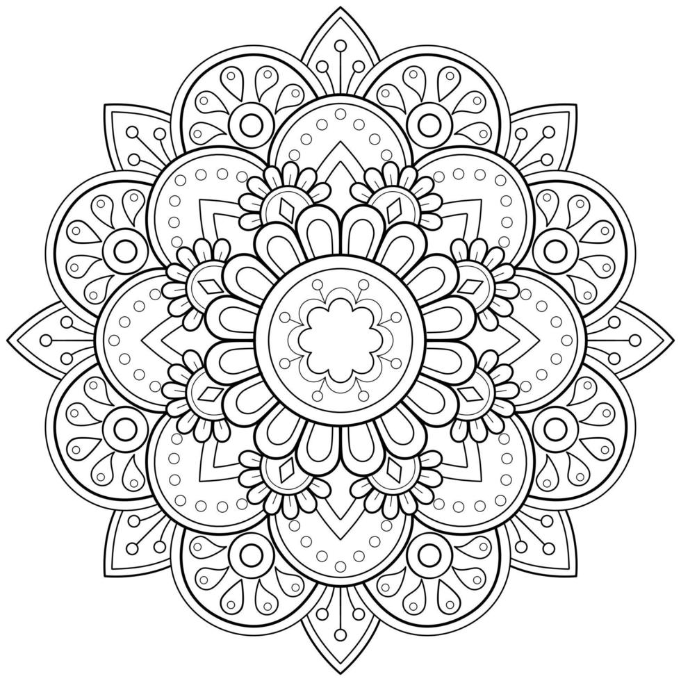 vektor abstrakt mandala mönster. konst på väggen. målarbok spetsmönster tatueringen. design för en tapetfärg skjorta och kakeldesign, dekorativ cirkelprydnad i etnisk orientalisk stil