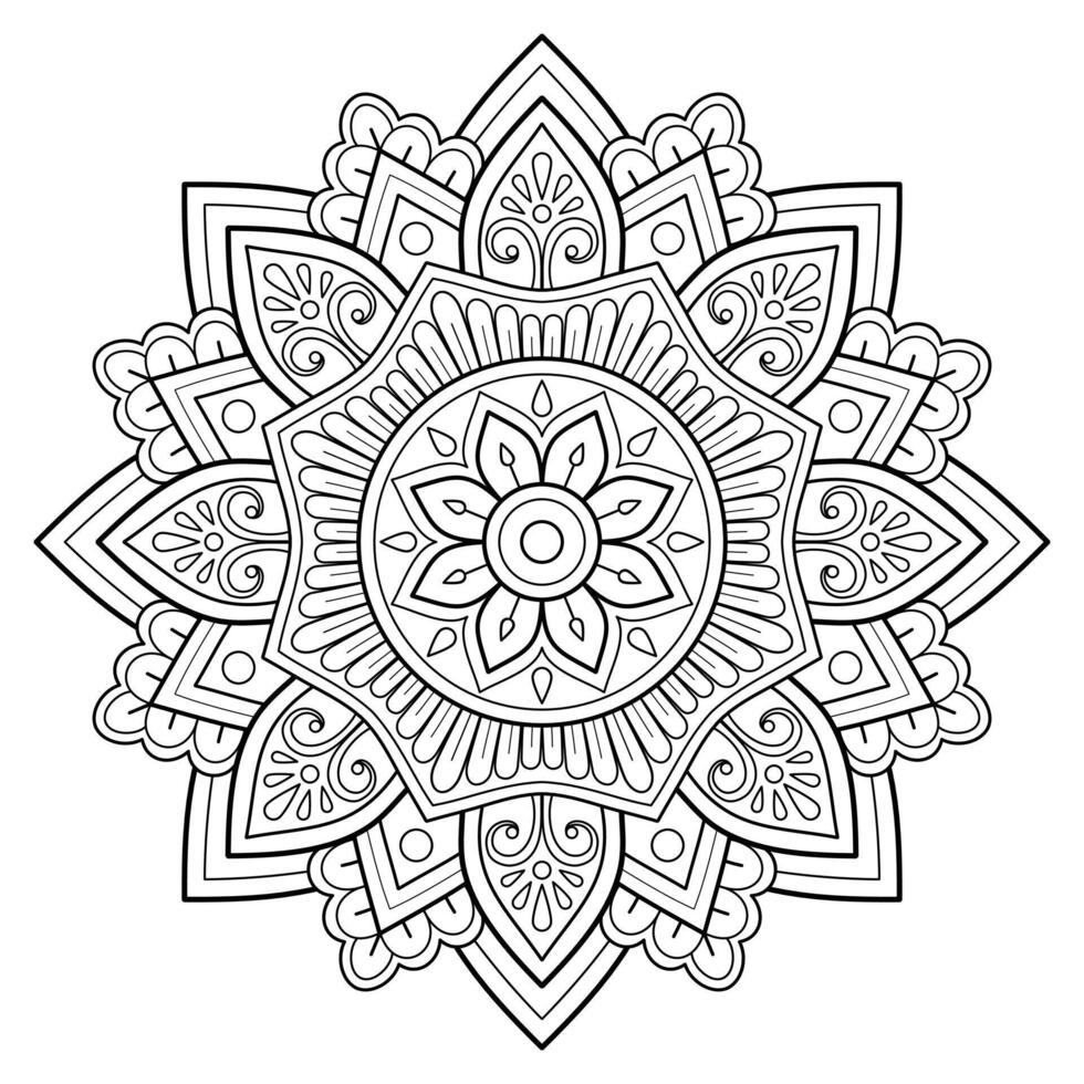 vektor abstrakt mandala mönster. konst på väggen. målarbok spetsmönster tatueringen. design för en tapetfärg skjorta och kakeldesign, dekorativ cirkelprydnad i etnisk orientalisk stil