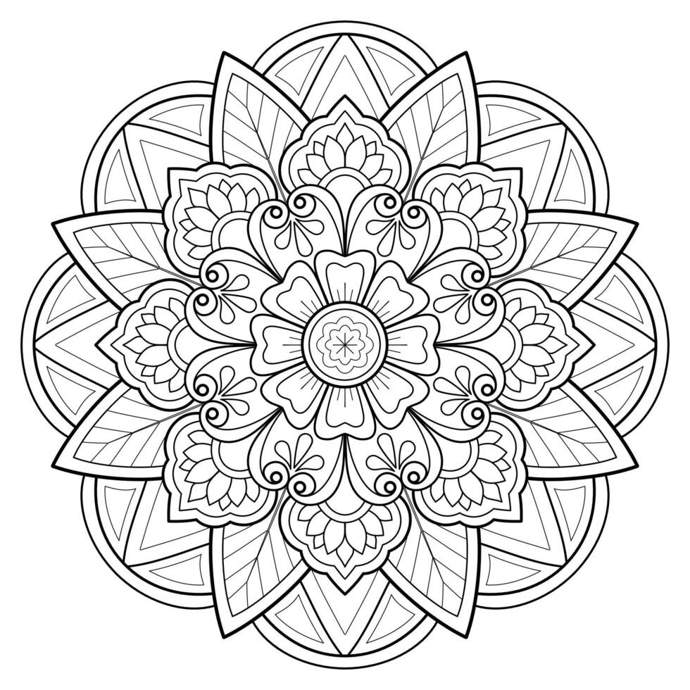 vektor abstrakt mandala mönster. konst på väggen. målarbok spetsmönster tatueringen. design för en tapetfärg skjorta och kakeldesign, dekorativ cirkelprydnad i etnisk orientalisk stil