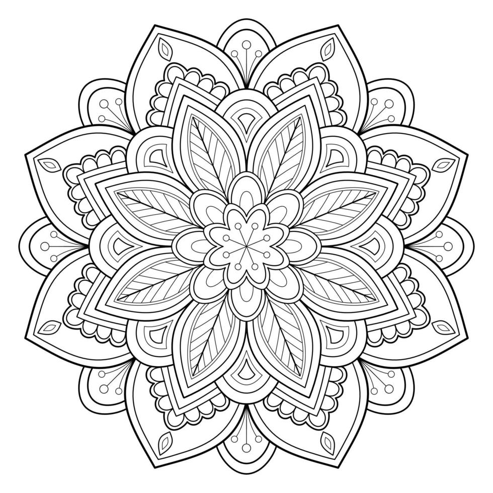 Vektor abstrakte Mandala-Muster. Kunst an der Wand. Malbuch Spitzenmuster das Tattoo. Design für ein Tapetenfarbenhemd und Fliesenaufkleberdesign, dekoratives Kreisornament im orientalischen Ethnostil