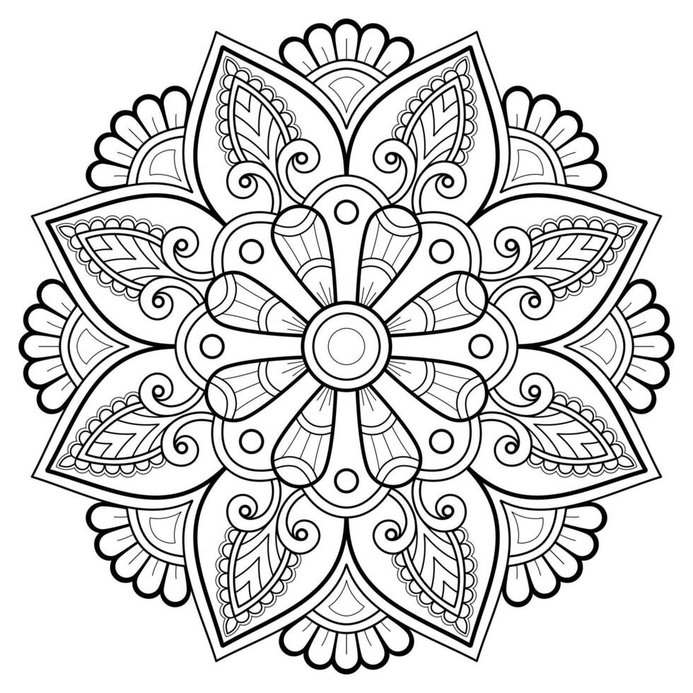 vektor abstrakt mandala mönster. konst på väggen. målarbok spetsmönster tatueringen. design för en tapetfärg skjorta och kakeldesign, dekorativ cirkelprydnad i etnisk orientalisk stil