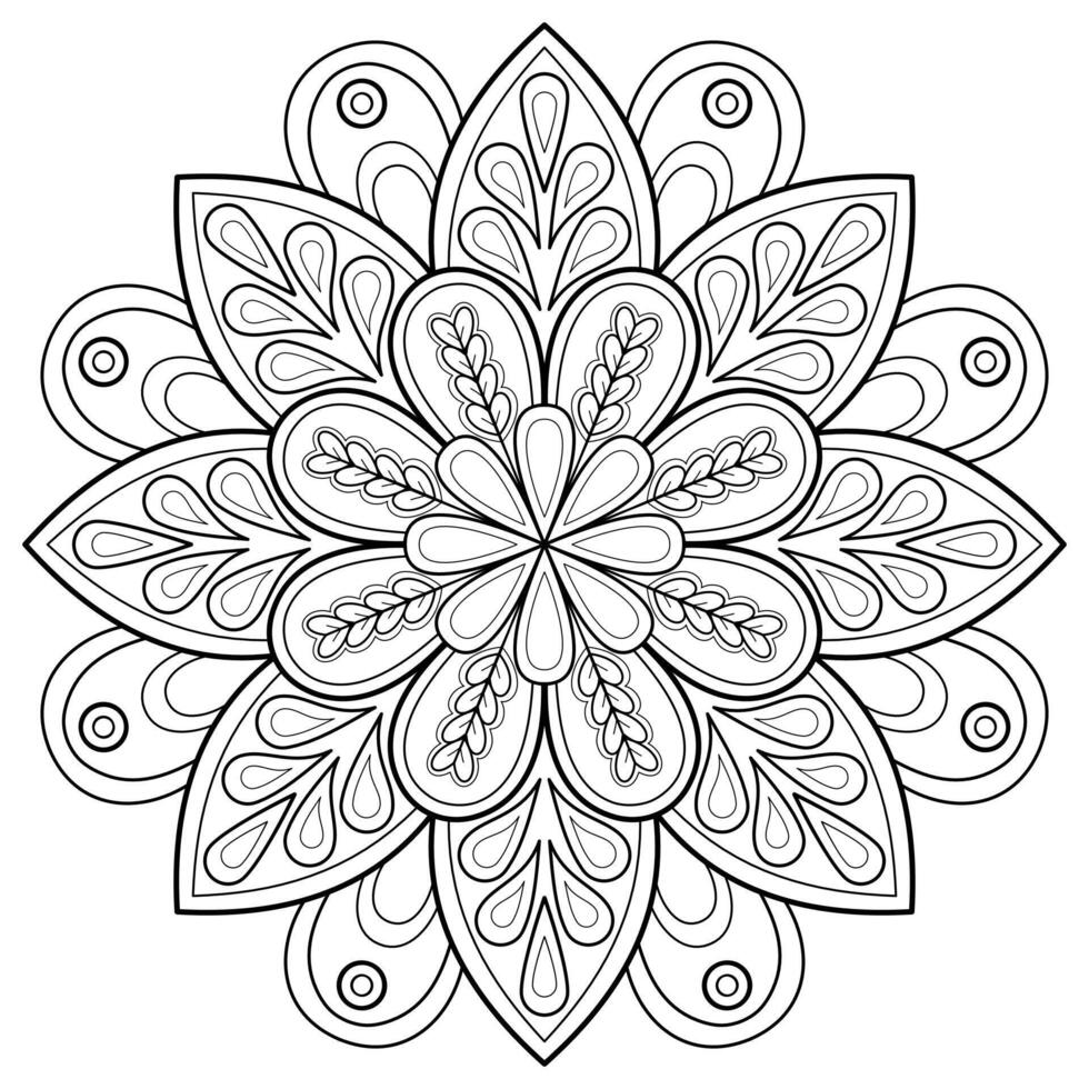 Vektor abstrakte Mandala-Muster. Kunst an der Wand. Malbuch Spitzenmuster das Tattoo. Design für ein Tapetenfarbenhemd und Fliesenaufkleberdesign, dekoratives Kreisornament im orientalischen Ethnostil