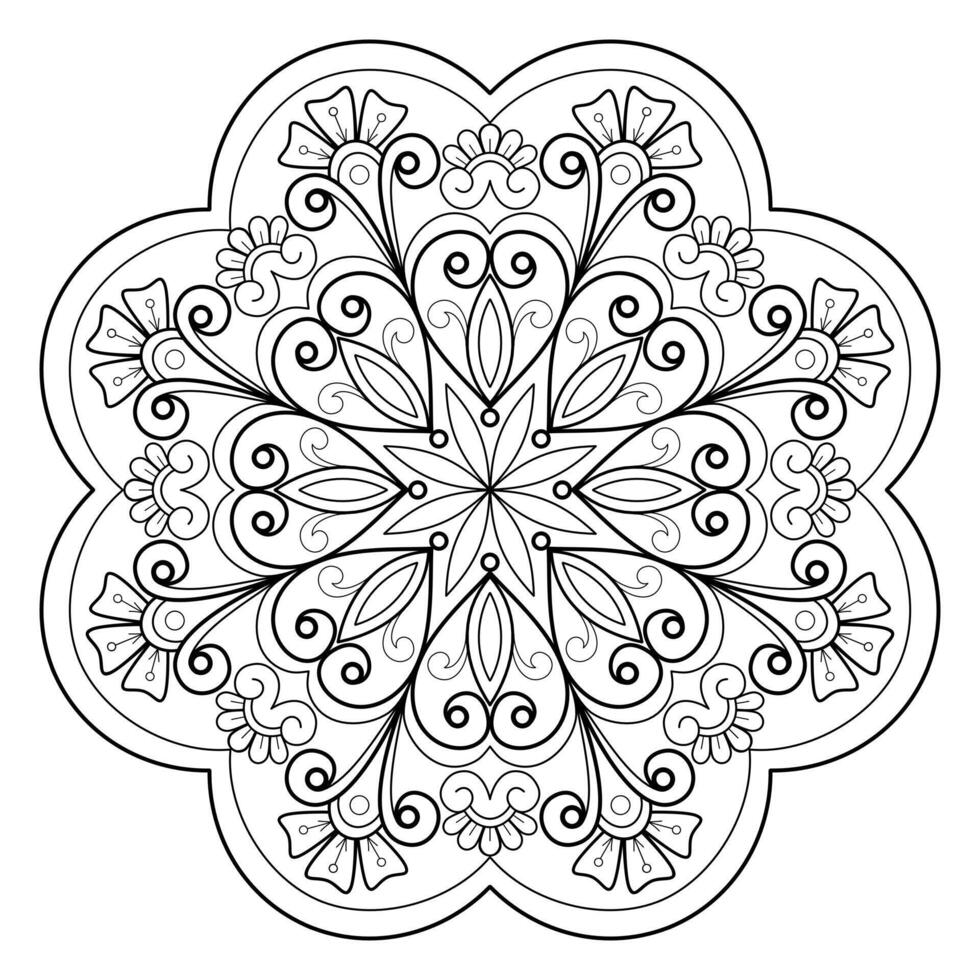 vektor abstrakt mandala mönster. konst på väggen. målarbok spetsmönster tatueringen. design för en tapetfärg skjorta och kakeldesign, dekorativ cirkelprydnad i etnisk orientalisk stil