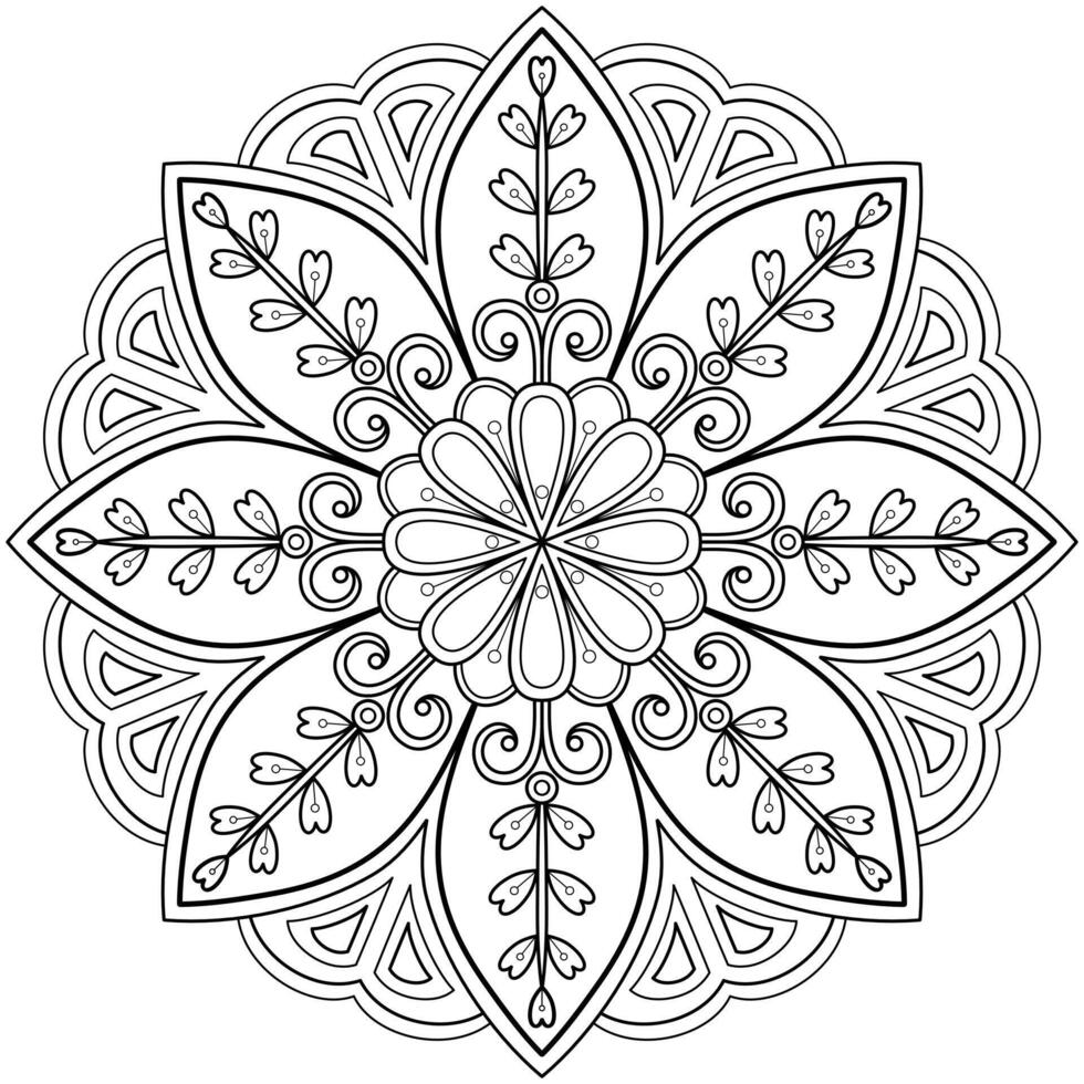 Vektor abstrakte Mandala-Muster. Kunst an der Wand. Malbuch Spitzenmuster das Tattoo. Design für ein Tapetenfarbenhemd und Fliesenaufkleberdesign, dekoratives Kreisornament im orientalischen Ethnostil