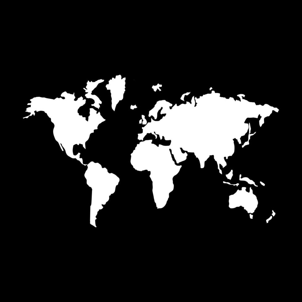 Weltkarte Symbol Farbe weiß Vektor Illustration Bild flachen Stil