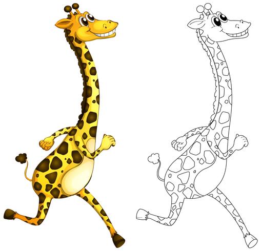 Doodle djur för giraff vektor