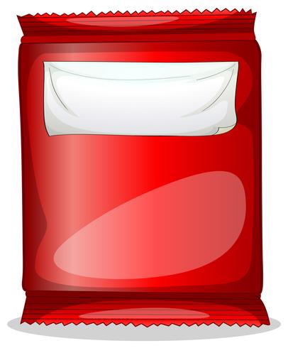 Ett rött paket med en tom etikett vektor