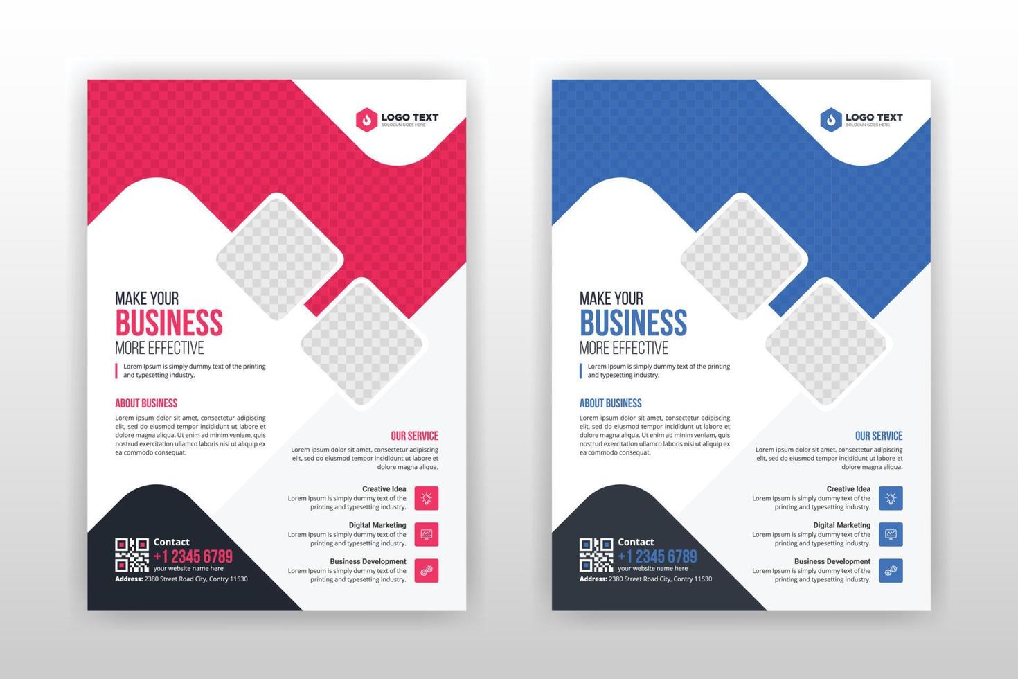 kreatives Corporate Business Flyer Broschüren-Template-Design, abstrakter Business-Flyer, Vektor-Template-Design. Broschürengestaltung, Cover, Jahresbericht, Poster, Flyer vektor