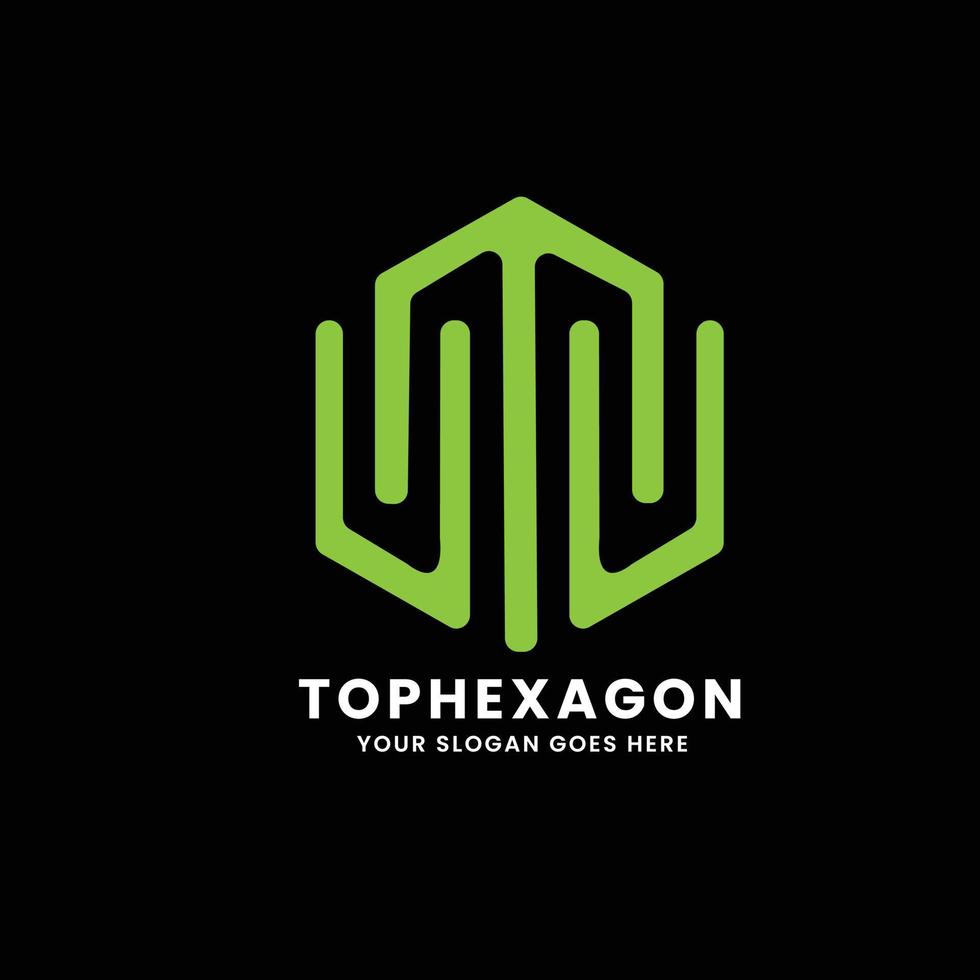 Top-Sechskant-Logo-Design vektor