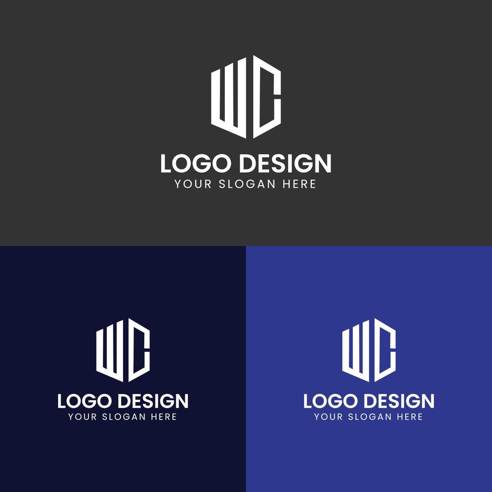 wc logotyp design vektor