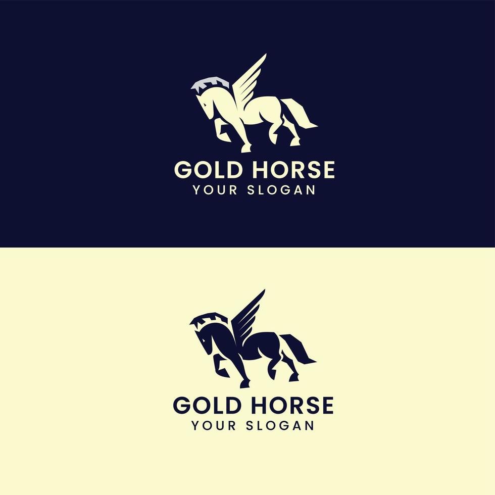 goldenes Pferd-Logo-Design vektor