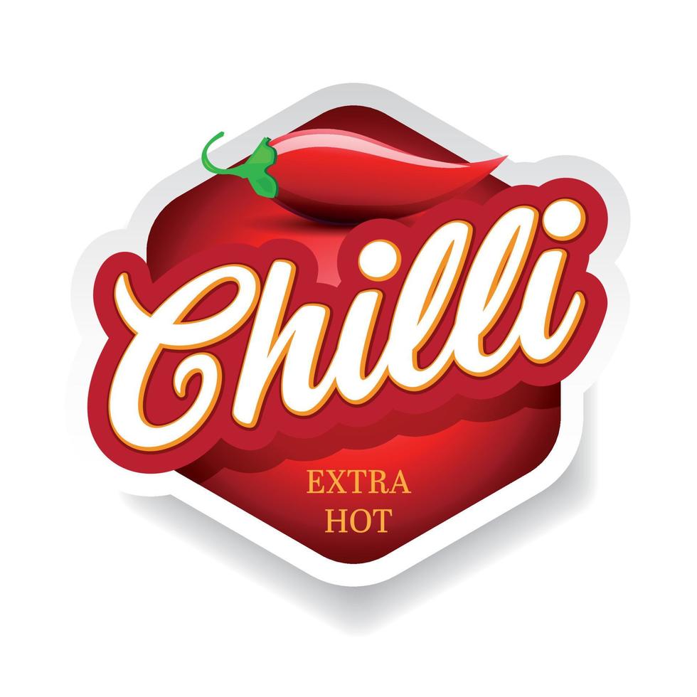 chili extra hot skylt röd etikett vektor