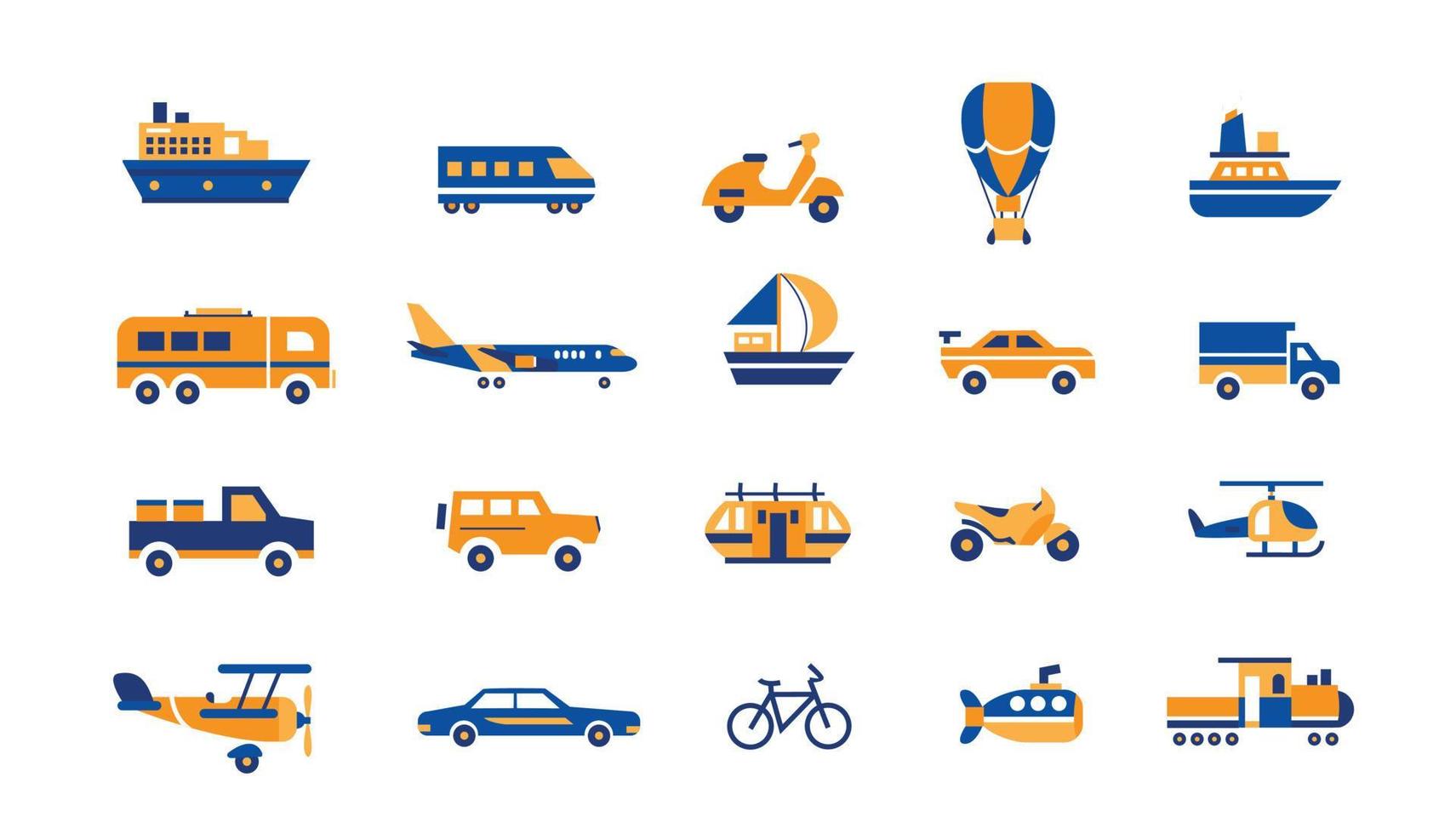 All-Vehicle-Transport-Icon-Illustrationsdesign, geeignet für Apps und Highlights vektor