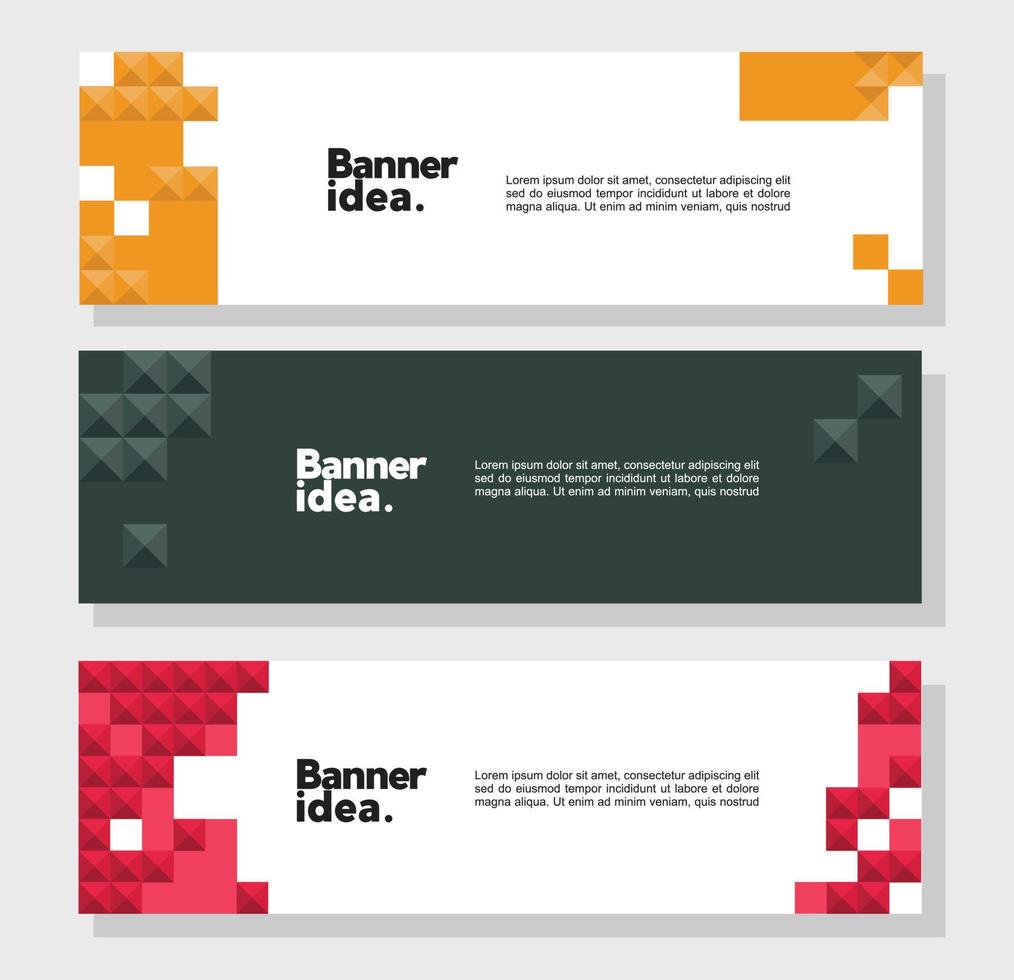 modernes geometrisches Website-Banner-Vorlagen-Bundle-Set vektor