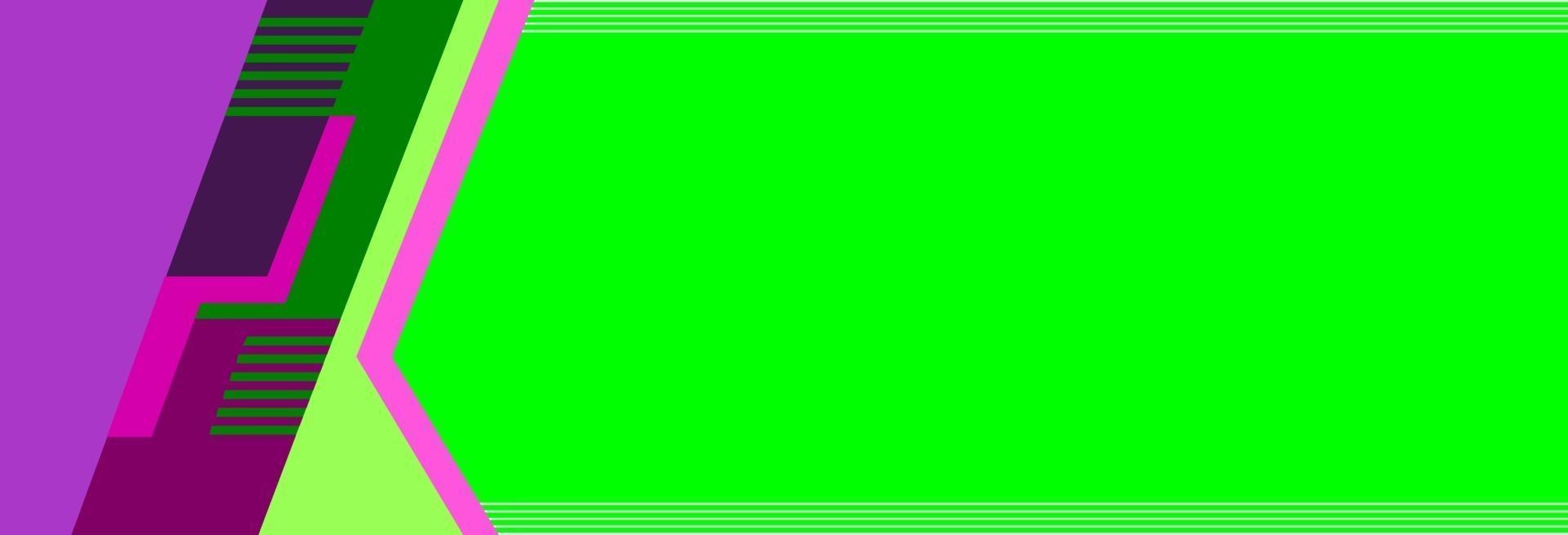grön banderoll med lila remsor prydnad vektor