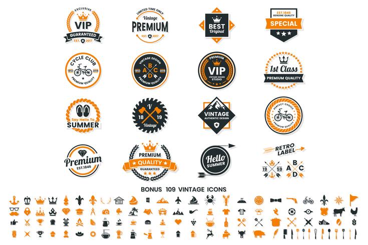 Vintage Retro Vector Logo för banner