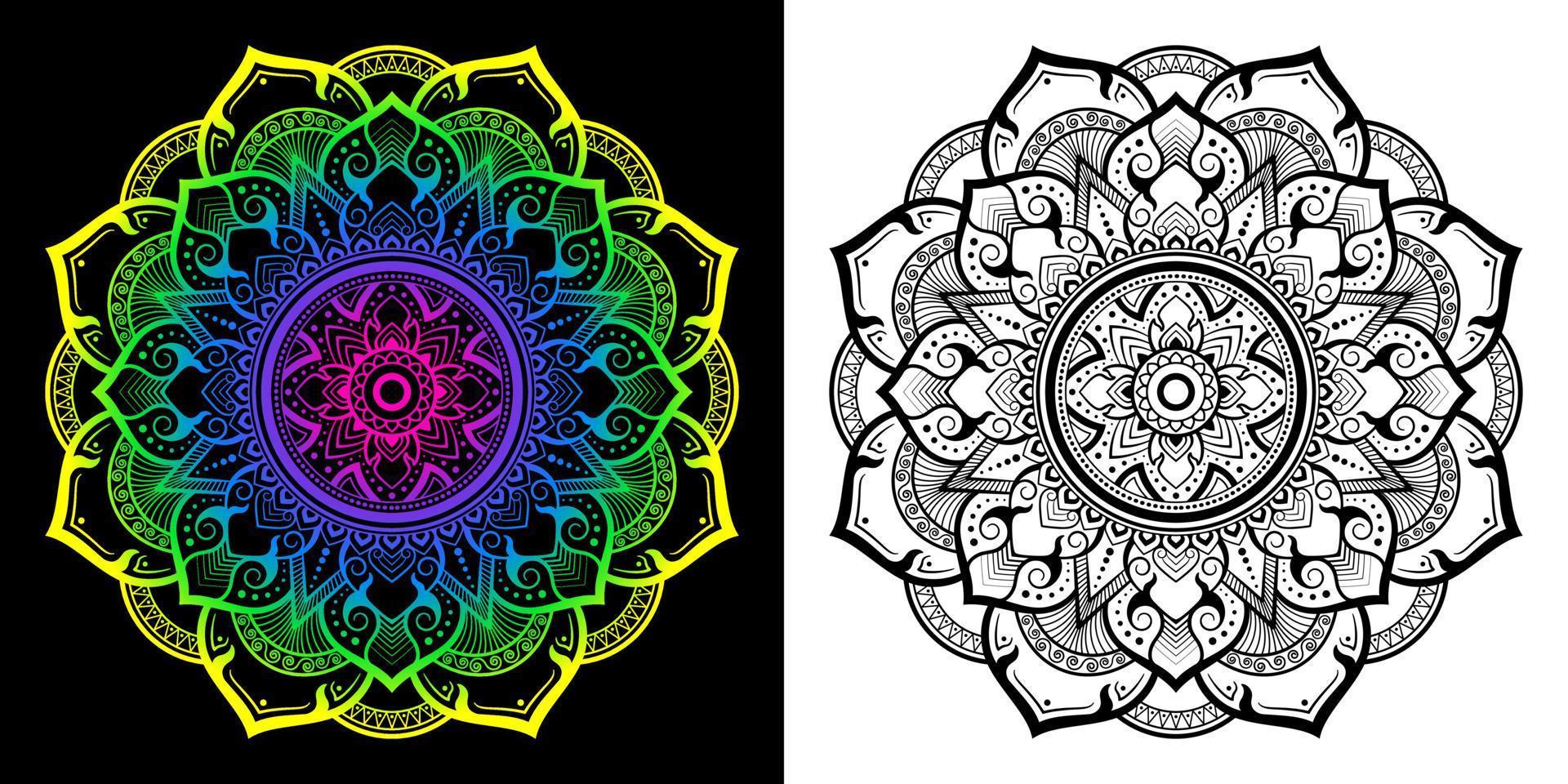 Mandala-Muster im angewandten Thai-Stil. vektor