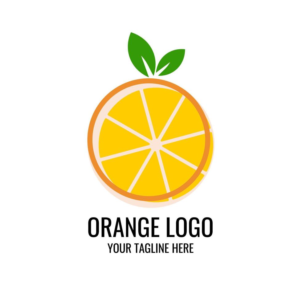 färsk orange logotyp mall. färsk frukt vektor design. juicebar logotyp