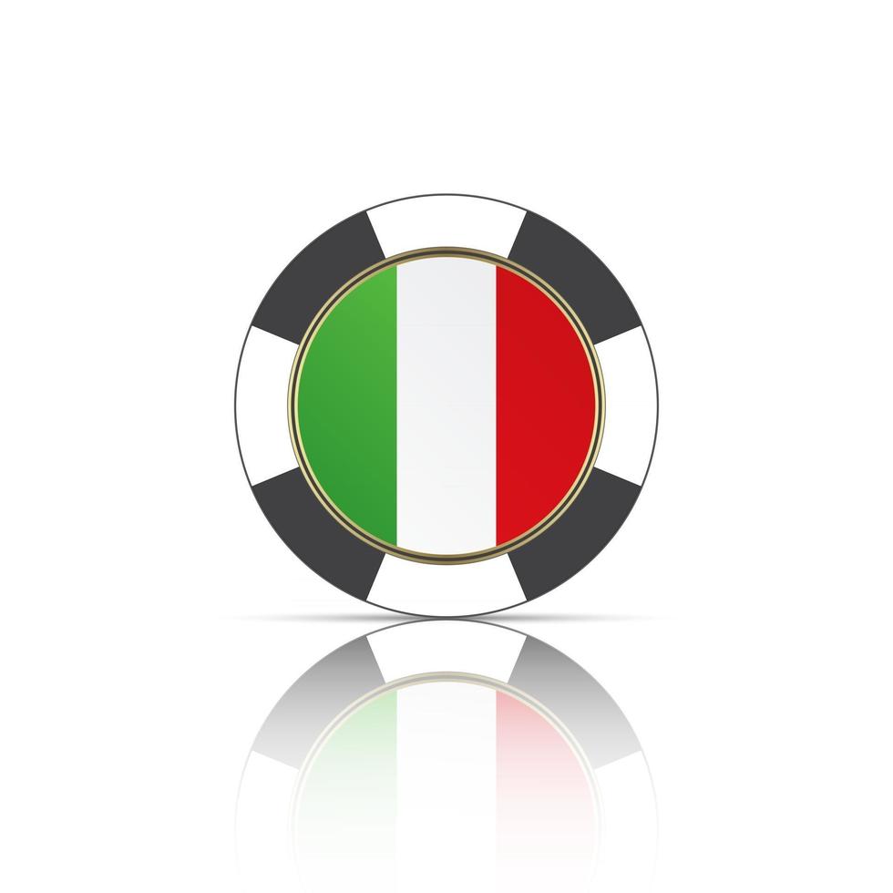 kasino pokerchip med italienska flaggan enkel vektorillustration isolerad på vit bakgrund vektor