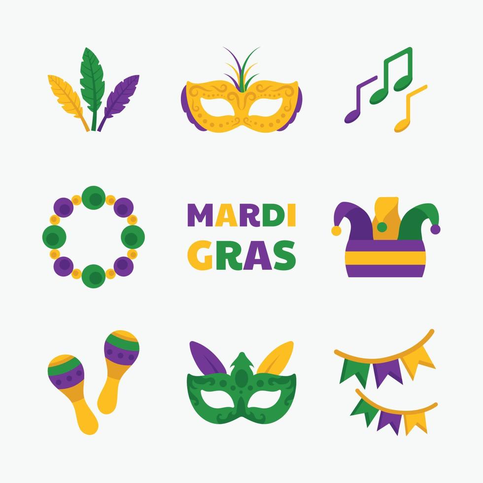 Karneval-Icon-Vorlagensatz vektor