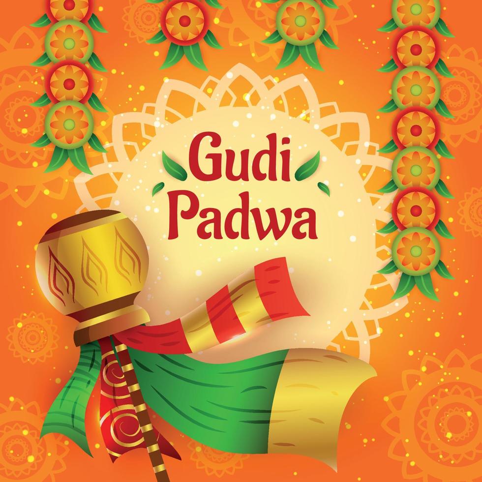 gudi padwa bakgrundsmall vektor