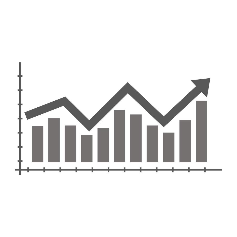 vektor illustration av växande stapeldiagram ikon på vit bakgrund