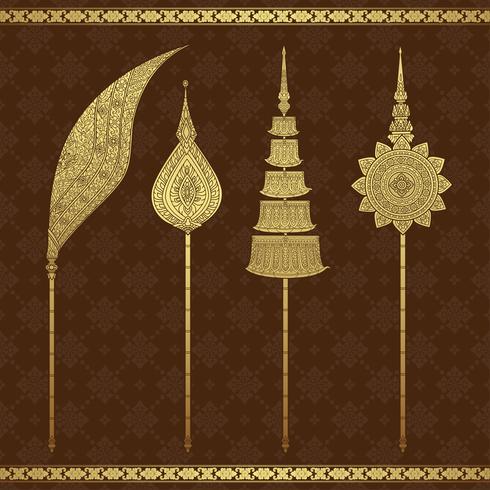 Thailändischer Kunstluxustempel und Hintergrundmuster vector Illustration