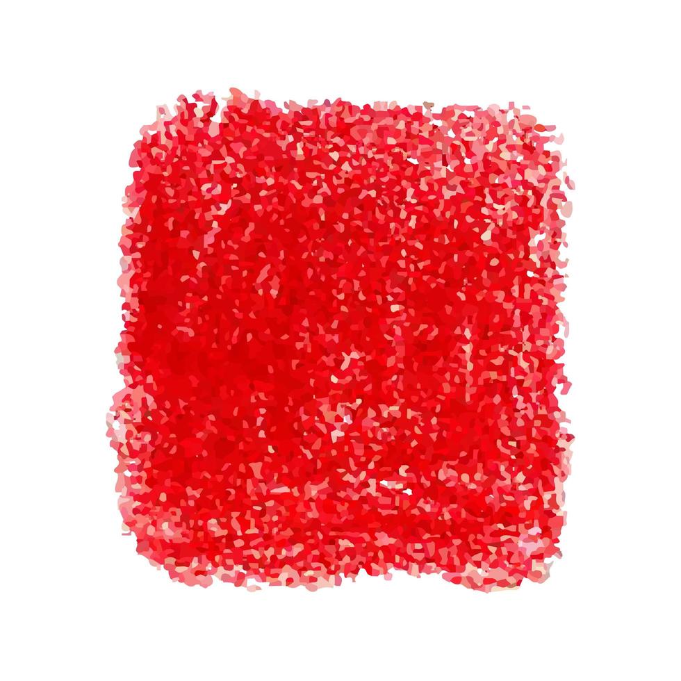 roter Kreide-Scribble-Texturfleck isoliert auf weißem Hintergrund vektor
