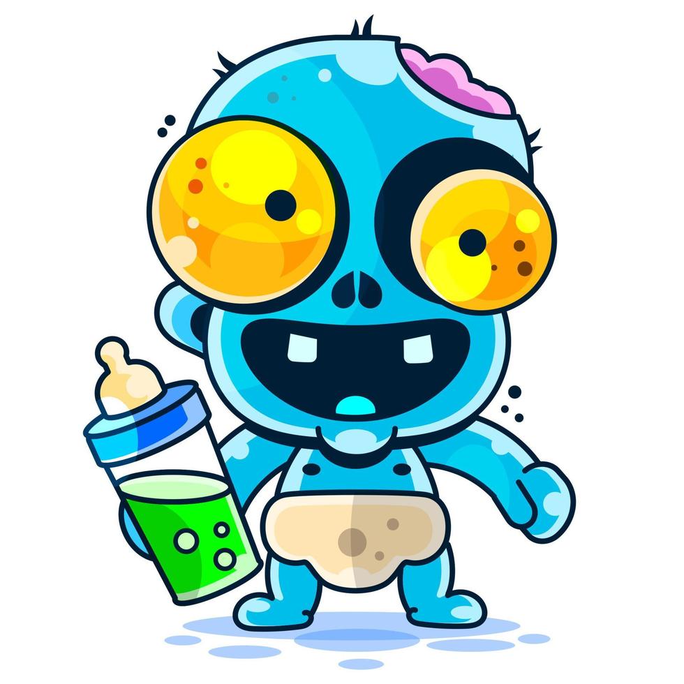 krabbelnder Babyzombie mit Windelclipart. Vektor