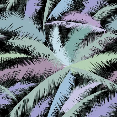 Blomönster palmer löv. Natur våren texturerad bakgrund. vektor