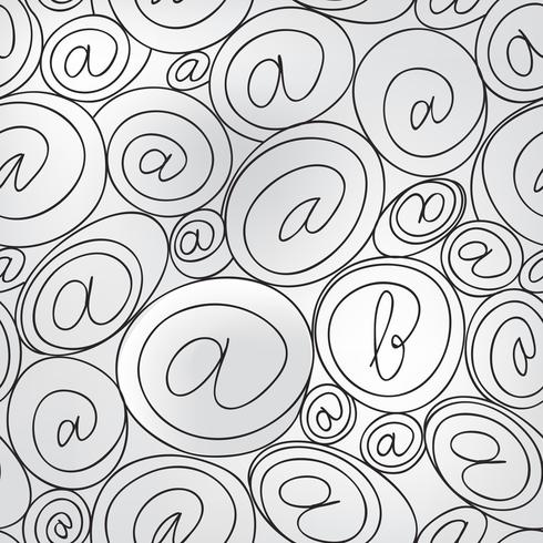 nahtloser Hintergrund der E-Mail-Zeichen. E-Mail- oder Spam-Mail-Muster vektor