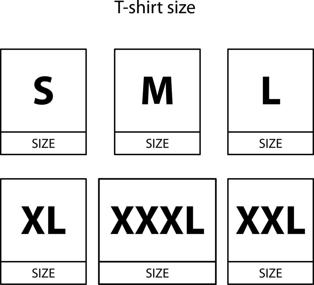 storlek ikon isolerad på vit bakgrund från användargränssnitt samling för t-shirt eller kläder. storleksikon trendig och modern storlekssymbol för t-shirt eller kläder. storlek ikon enkelt tecken. vektor