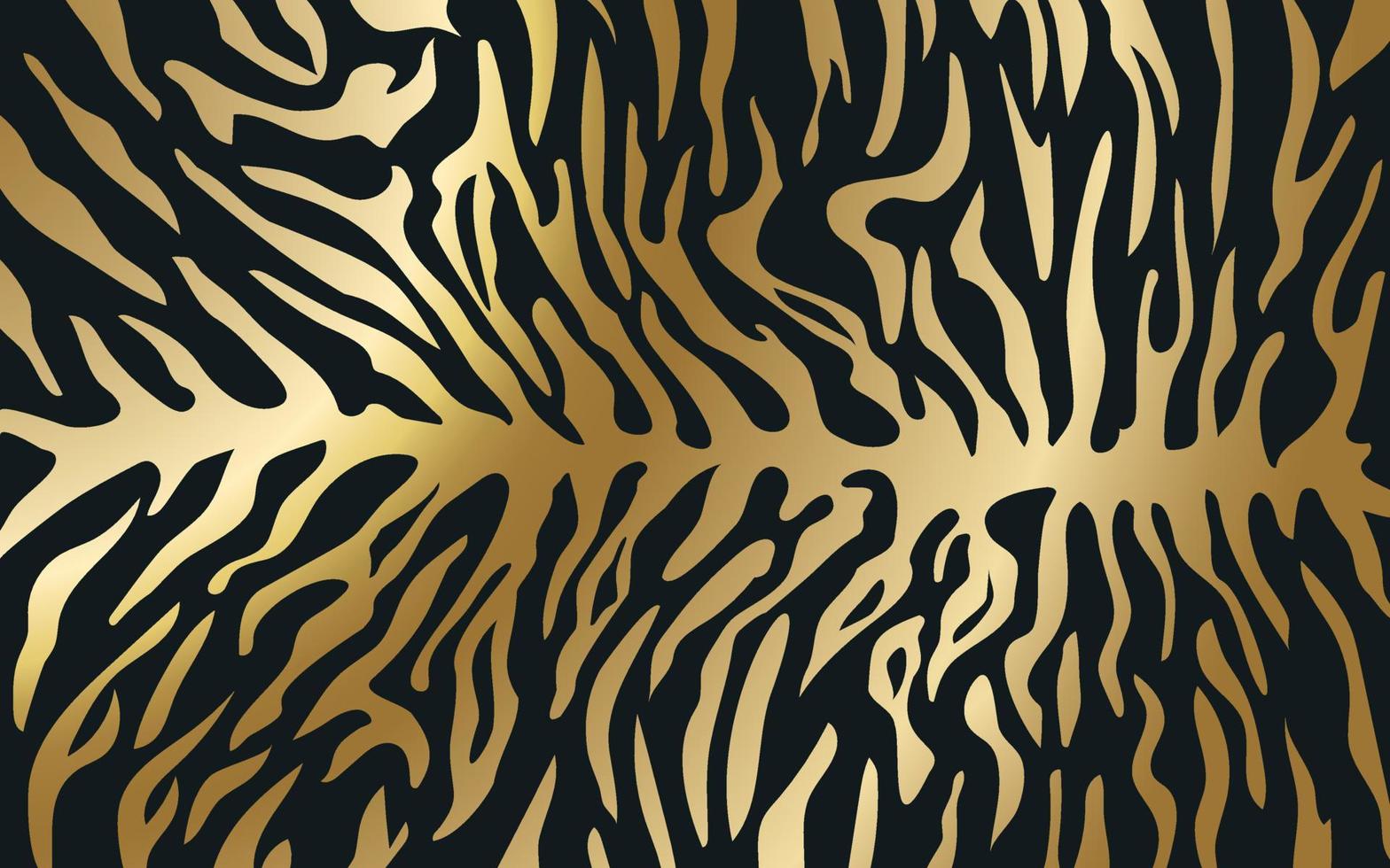 ränder på huden av en tiger, ett mönster av ränder på huden av ett rovdjur, guldmönster på en mörk bakgrund. vektor