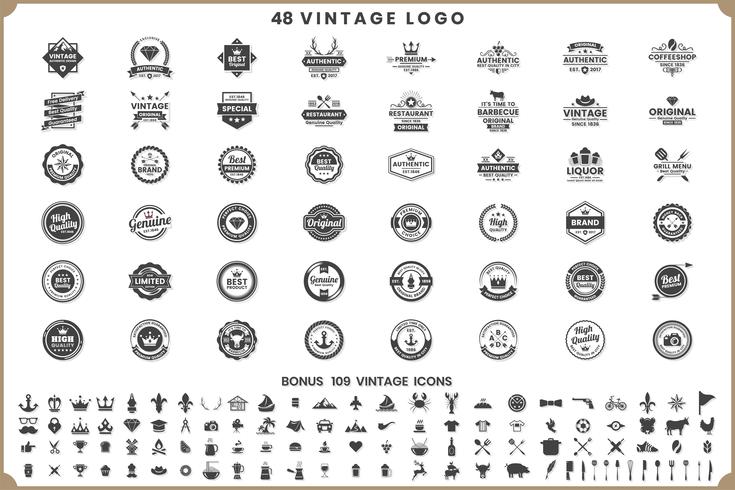 Vintage Retro Vector Logo för banner