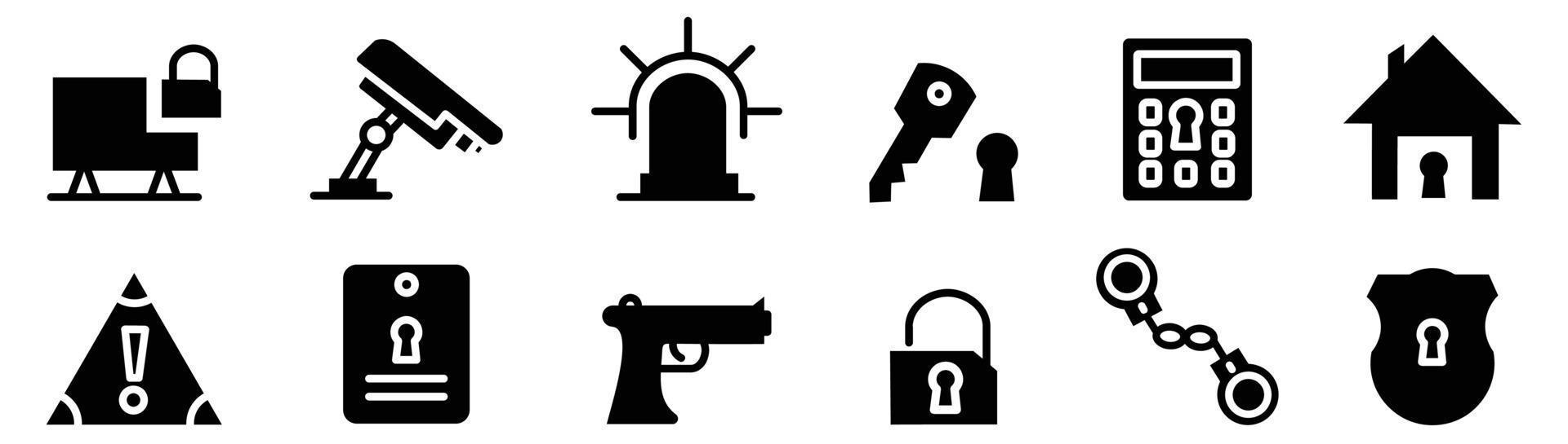platt säkerhet enkla konceptikoner set, innehåller sådana ikoner som skydd. vektor