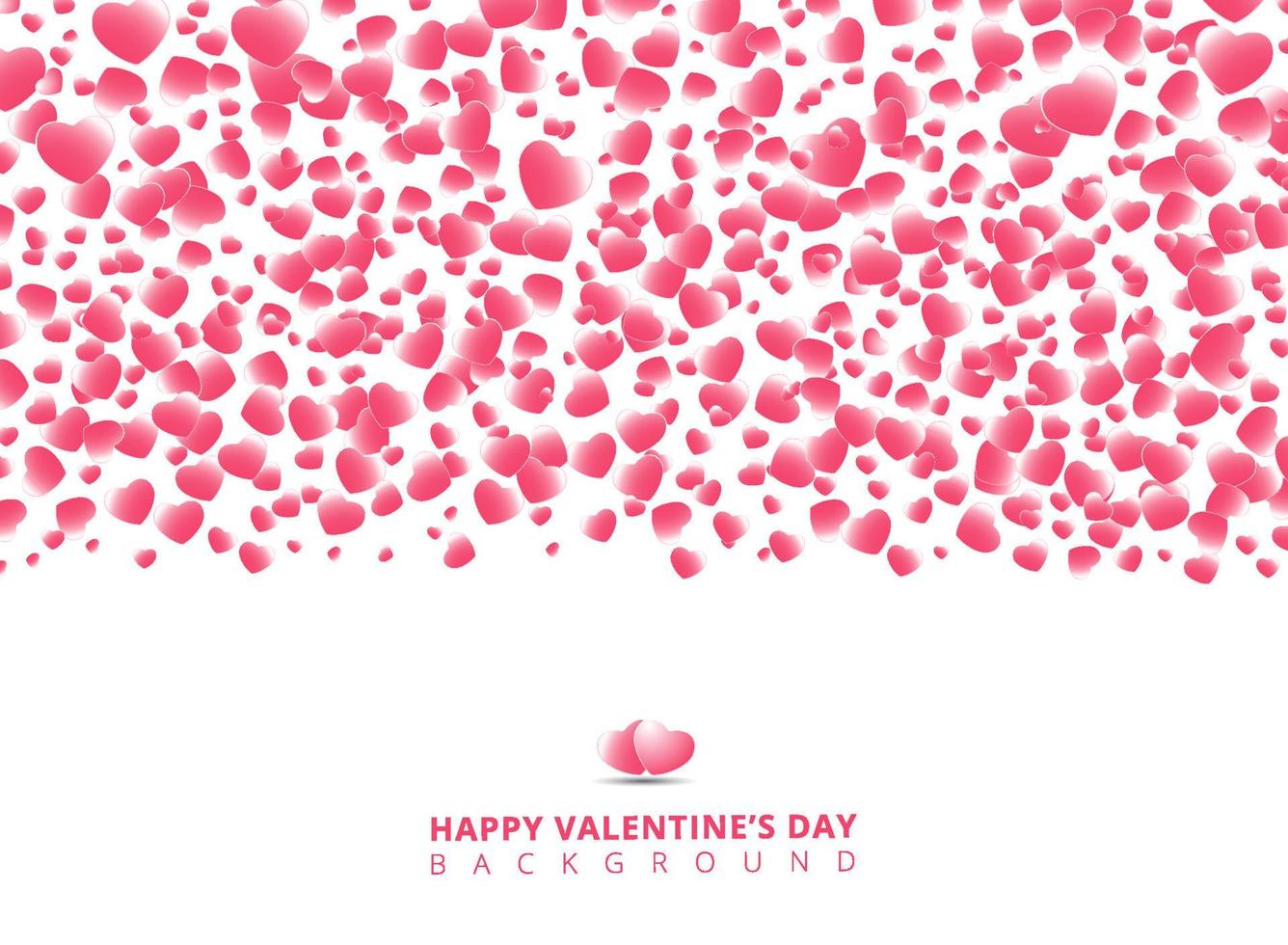 glückliche valentinstagkarte mit herzen rosa auf weißem hintergrundkopienraum. vektor
