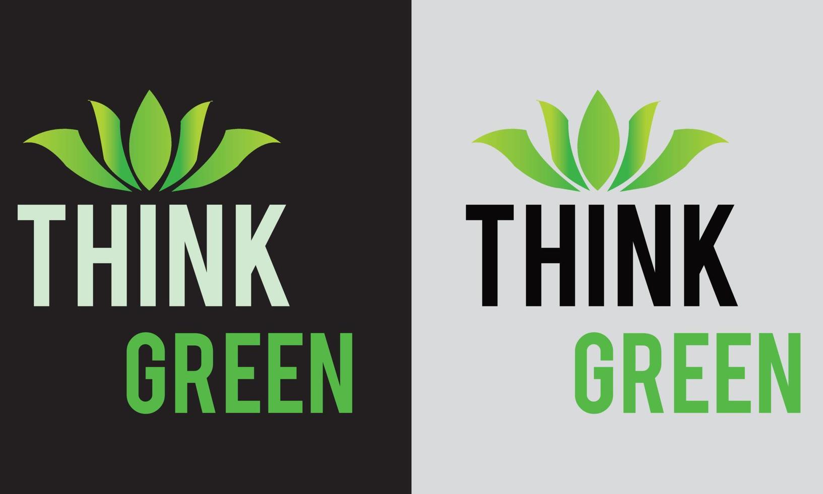 Denken Sie an grünes, farbenfrohes Naturblatt-Logo-Design vektor