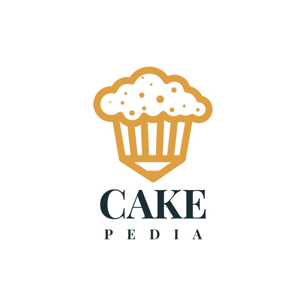 kuchen pedia logo illustration vorlagendesign vektor