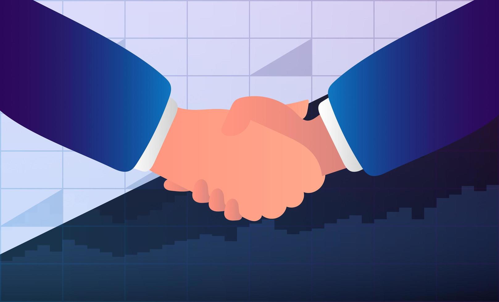 handslag mellan affärsmän, affärspartners. konceptet med framgångsrika förhandlingar och transaktioner. vektor illustration.
