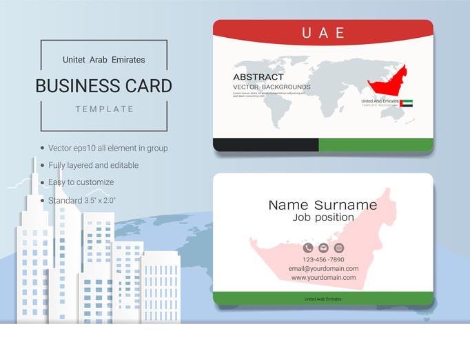 UAE Abstrakt företagsnamnskortdesignmall. vektor