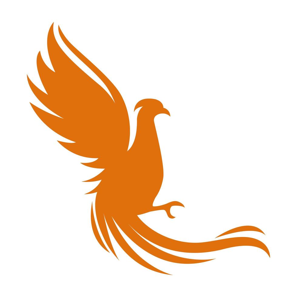orange phoenix siluett vektor
