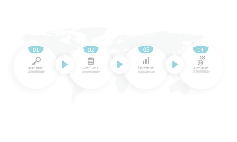 horisontell cirkel tidslinje infographics vektor