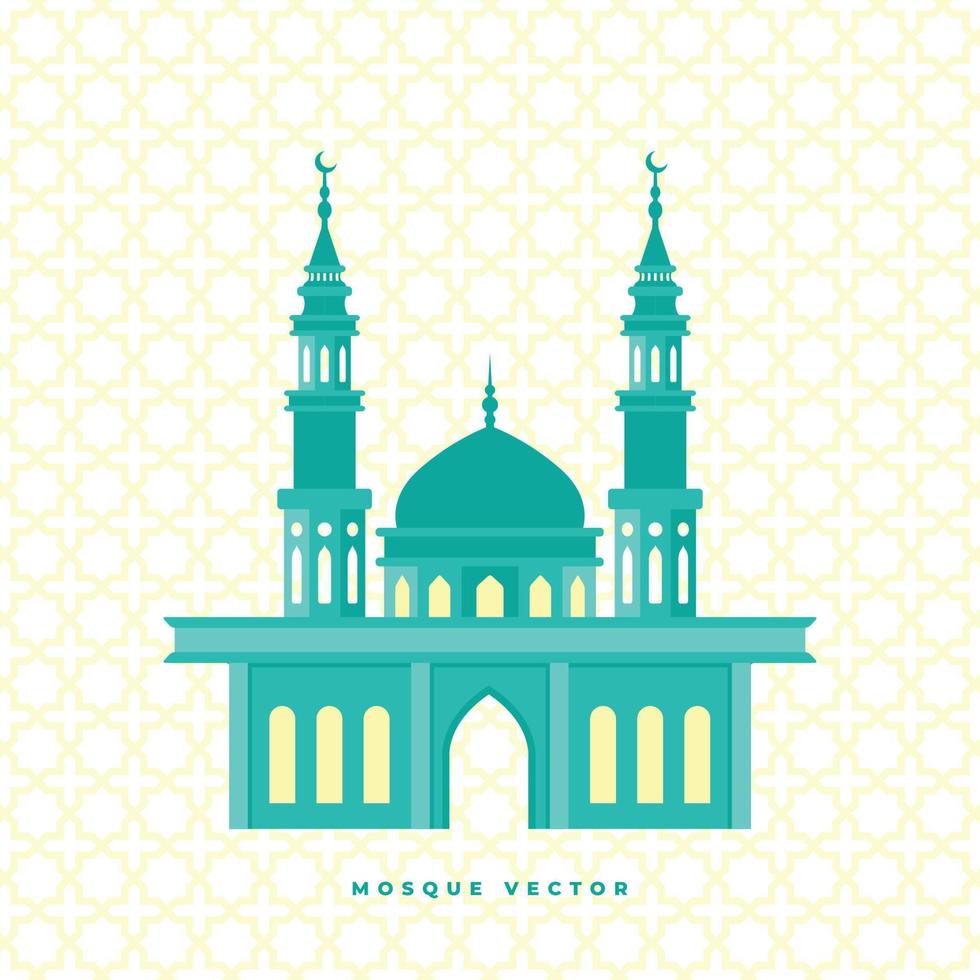 flache stilillustration der moschee lokalisiert auf weißem hintergrund, islamische vektorgrafik, eid mubarak, ramadan kareem vektor